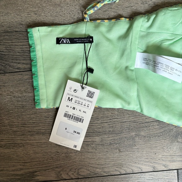 Zara floral geometric print crop top size medium NWT - Picture 4 of 7